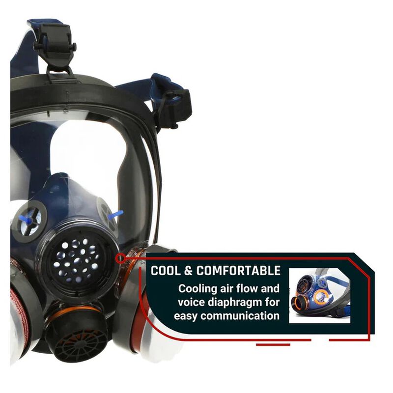 PD-100 Full Face Respirator Gas Mask with Organic Vapor and Particulate Filtration, , large image number 5